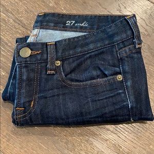 J Crew toothpick denim dark 27 ankle